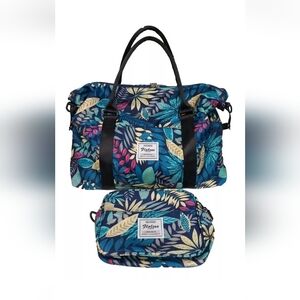 Travel Duffel Bag with Toiletry Bag Sports Tote Gym Shoulder Carry On NWUT